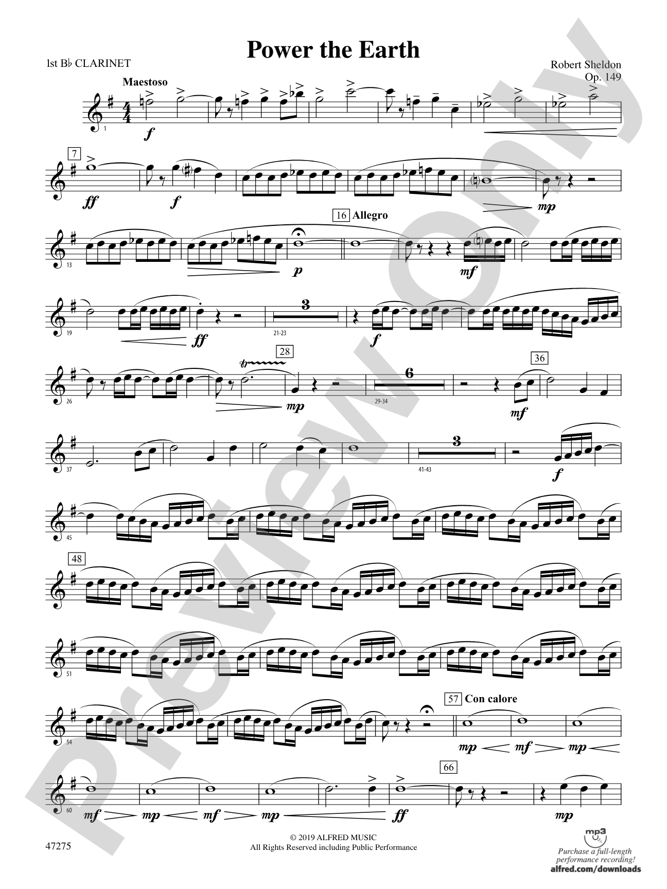 Power the Earth: 1st B-flat Clarinet