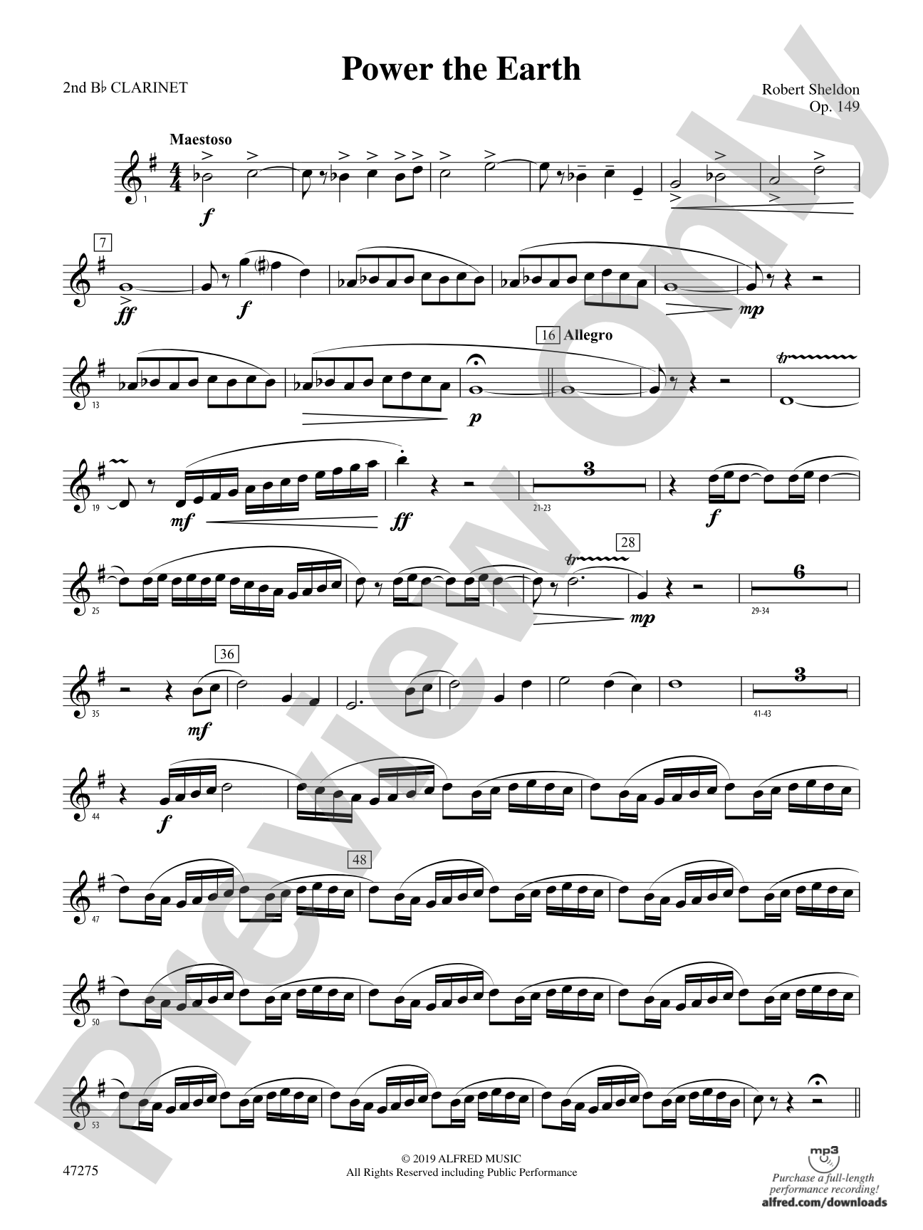 Power the Earth: 2nd B-flat Clarinet