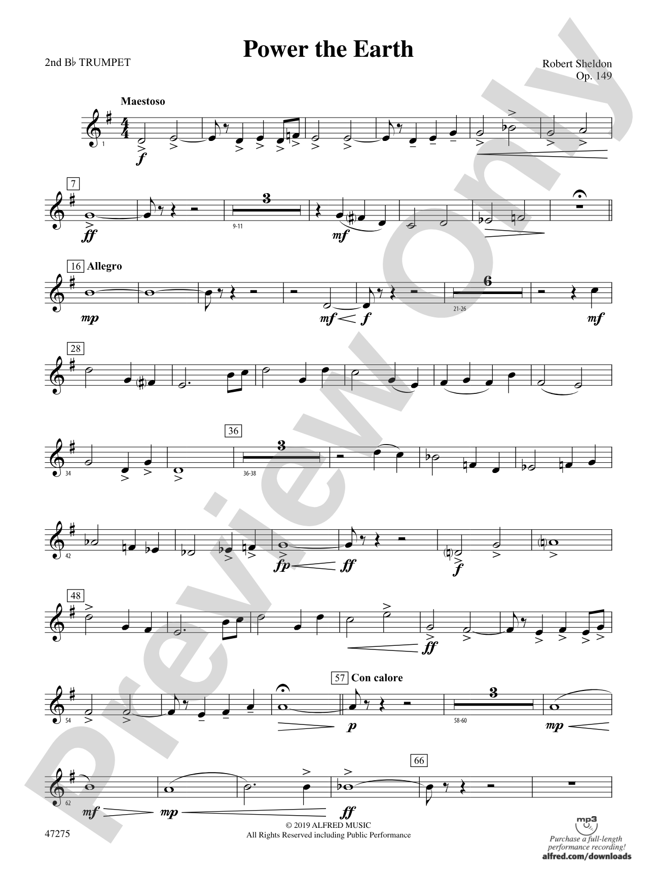 Power the Earth: 2nd B-flat Trumpet