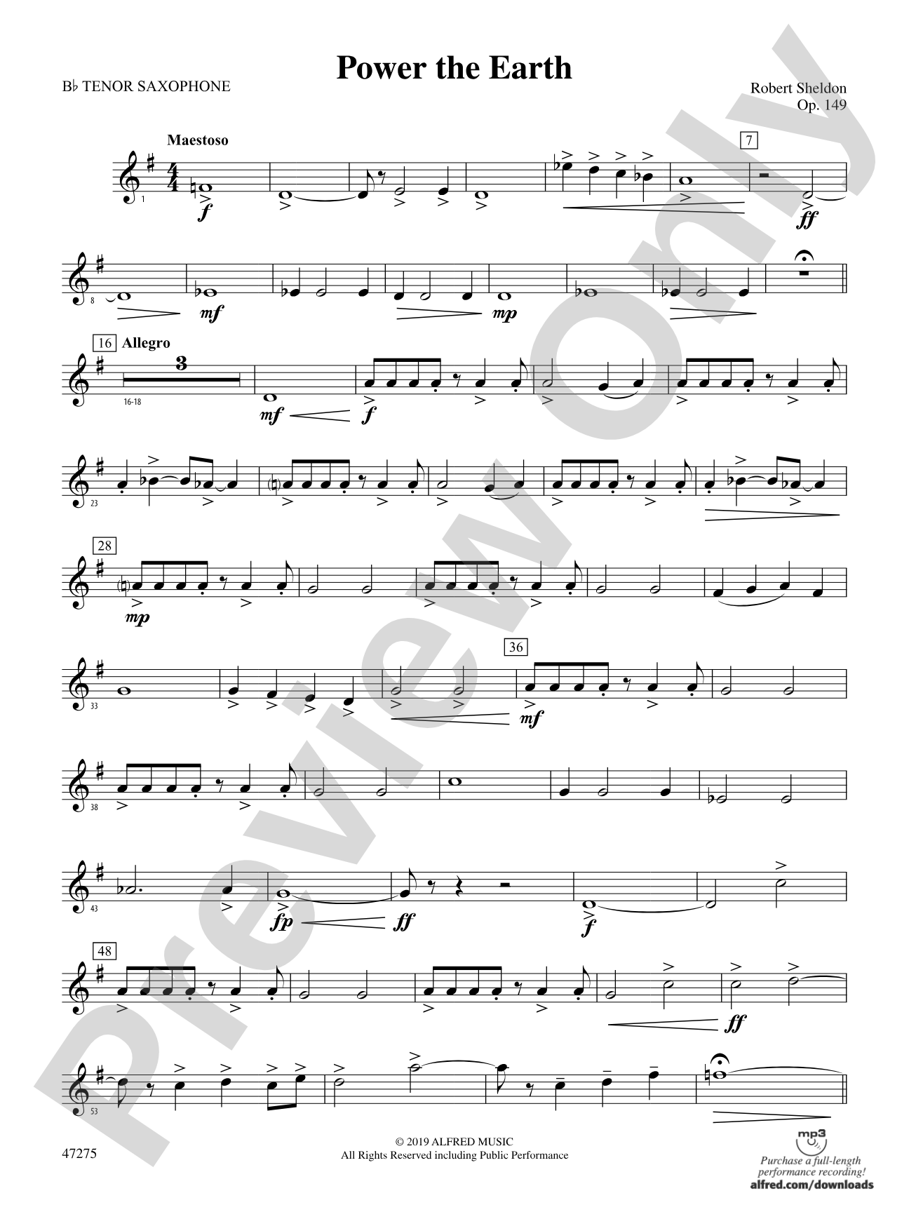 Power the Earth: B-flat Tenor Saxophone