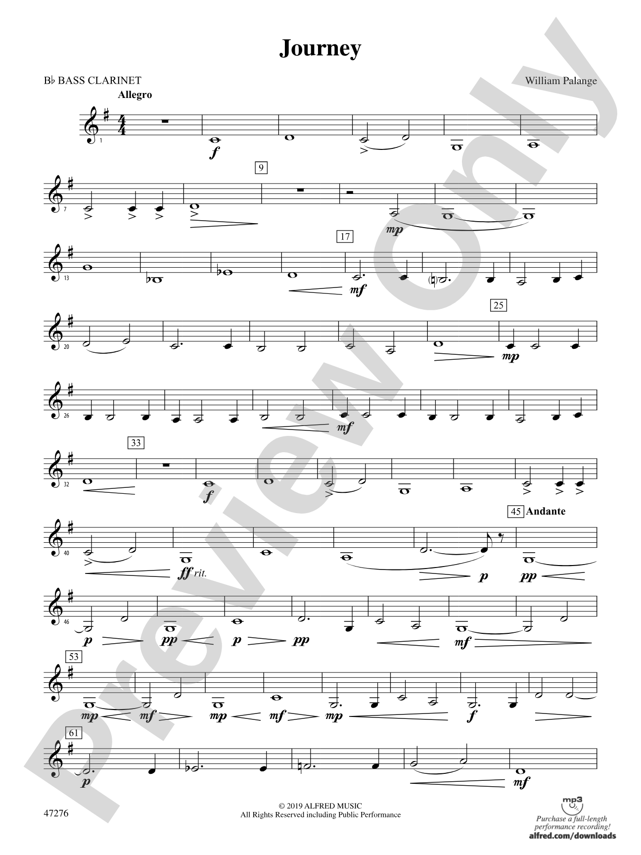 Journey: B-flat Bass Clarinet