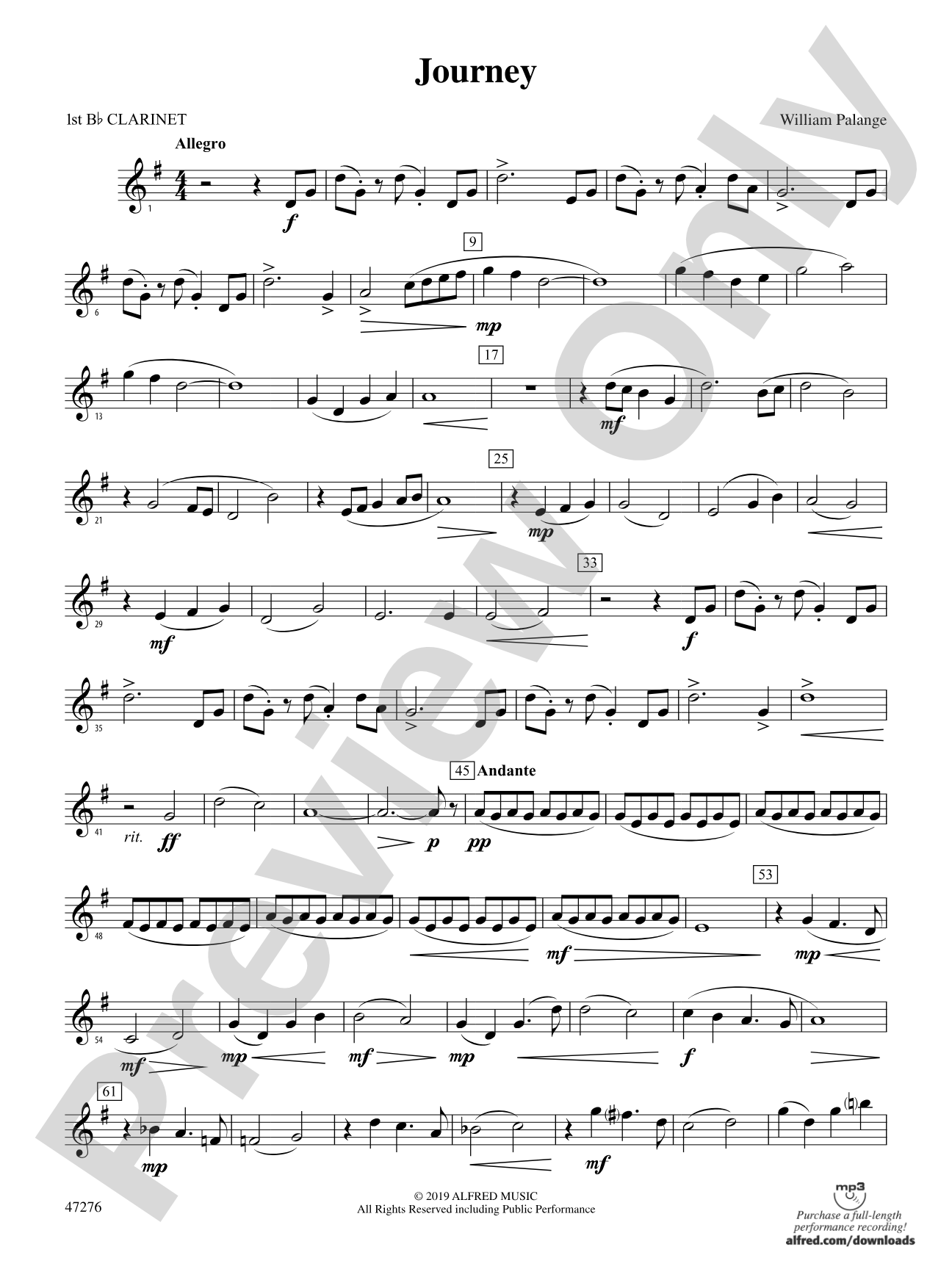 Journey: 1st B-flat Clarinet