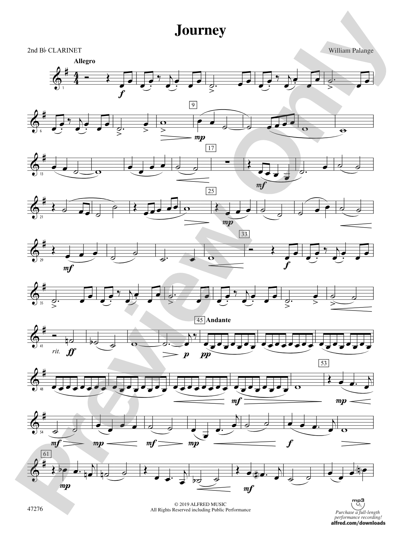 Journey: 2nd B-flat Clarinet