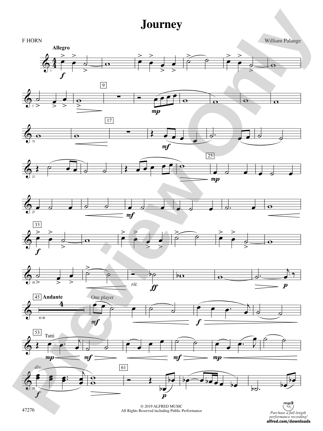 Journey: 1st F Horn