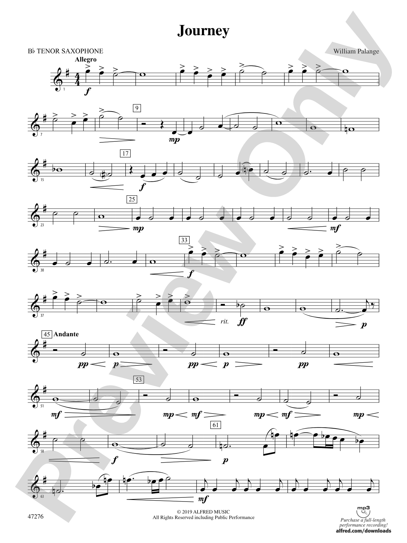 Journey: B-flat Tenor Saxophone
