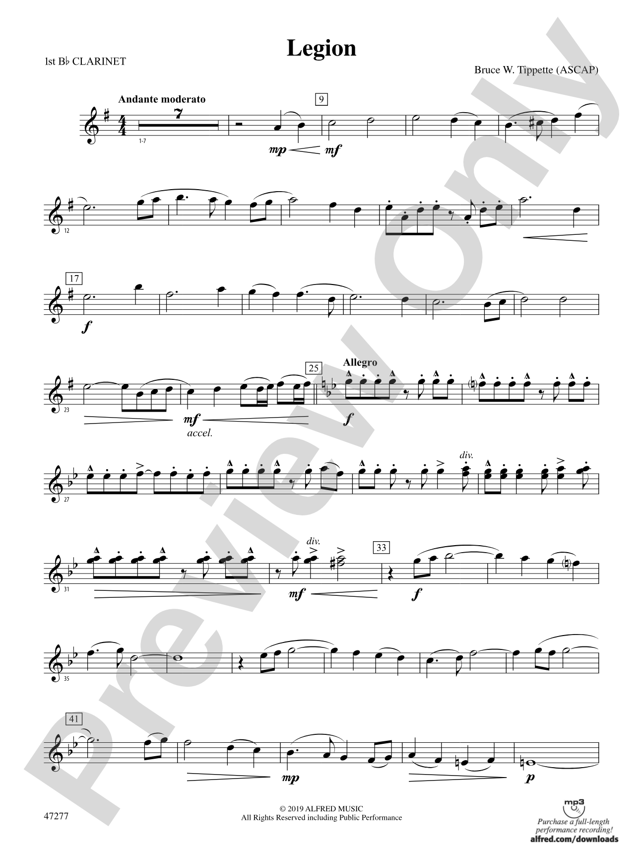 Legion: 1st B-flat Clarinet