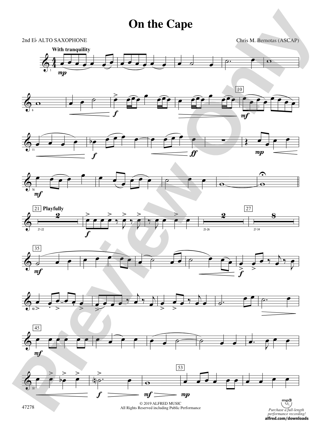 On the Cape: 2nd E-flat Alto Saxophone