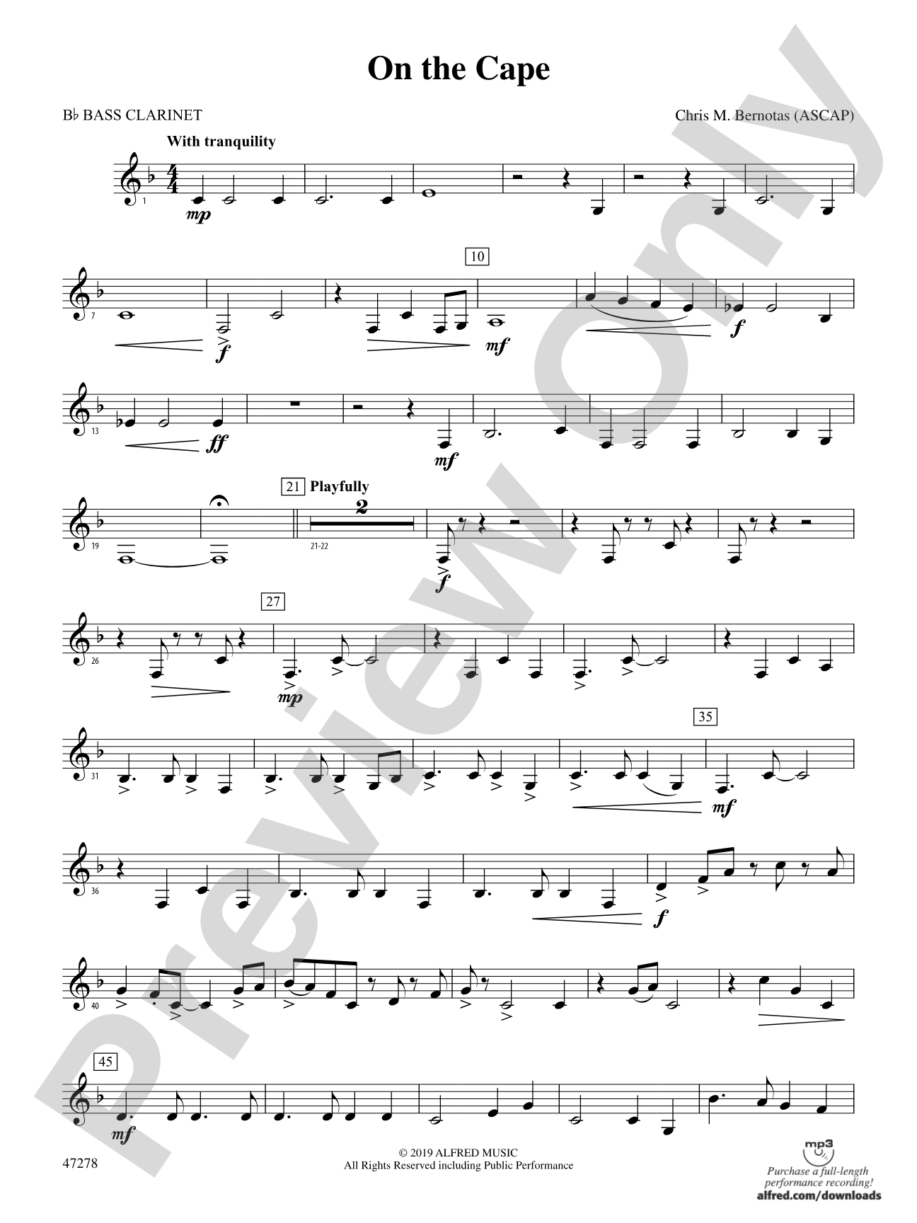 On the Cape: B-flat Bass Clarinet