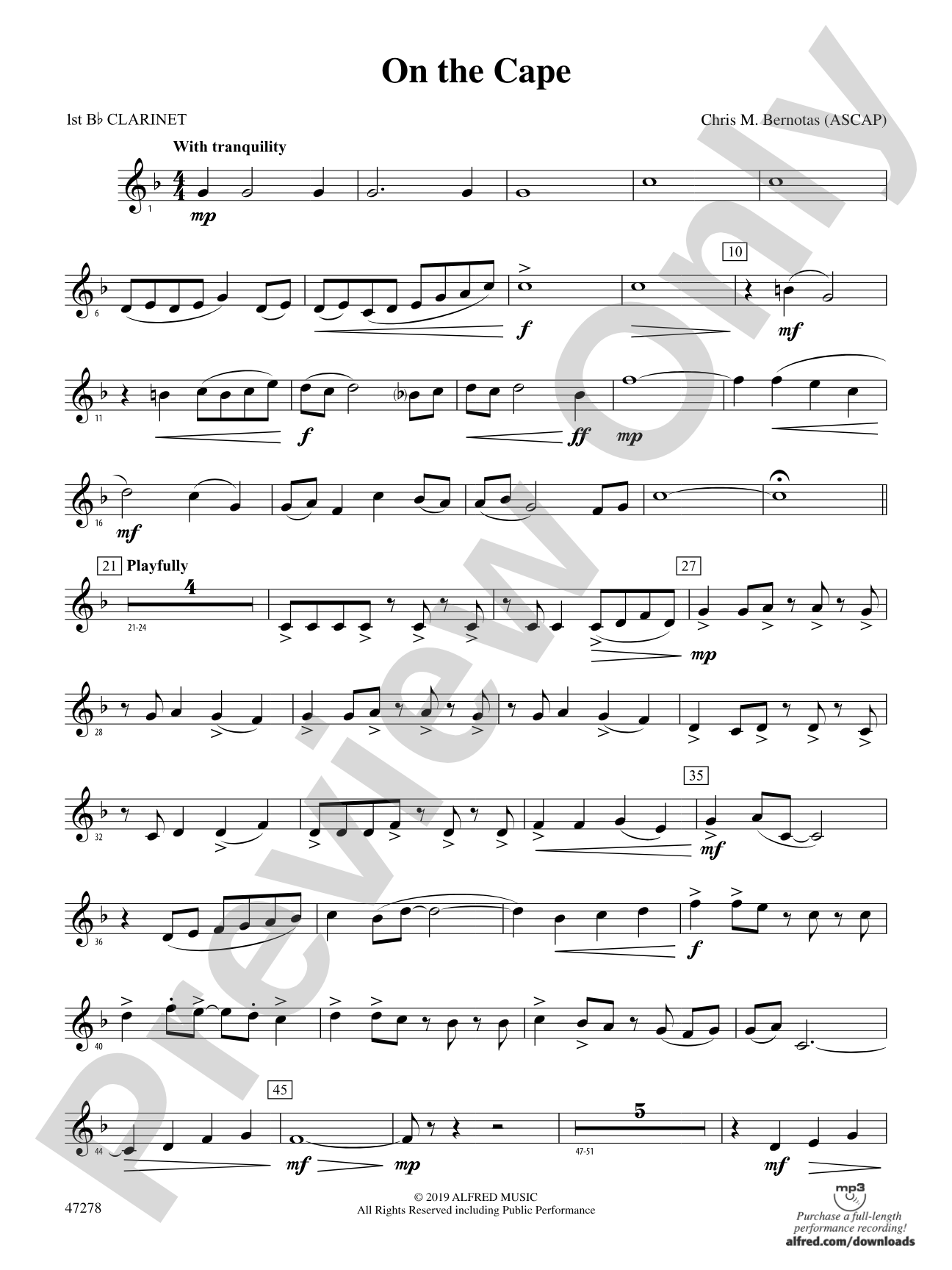 On the Cape: 1st B-flat Clarinet