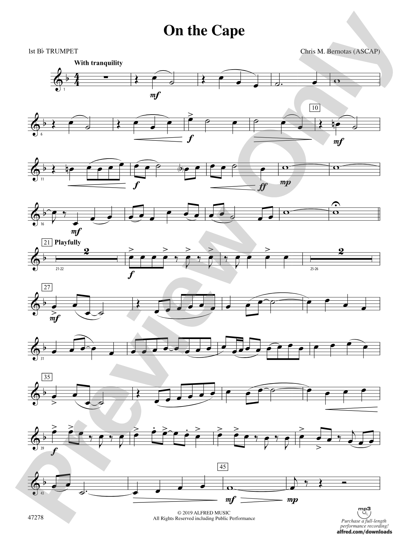 On the Cape: 1st B-flat Trumpet