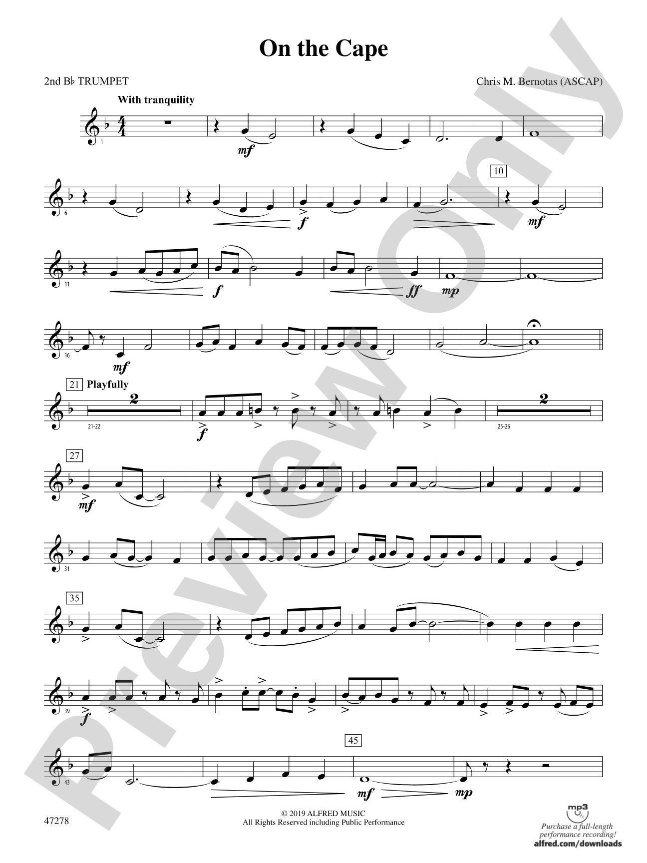 On the Cape: 2nd B-flat Trumpet