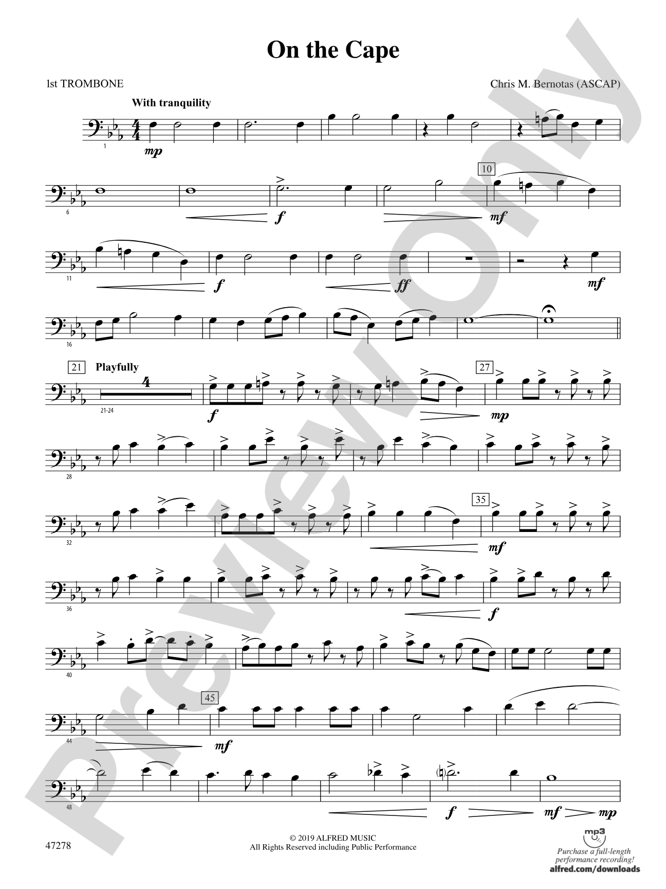 On the Cape: 1st Trombone