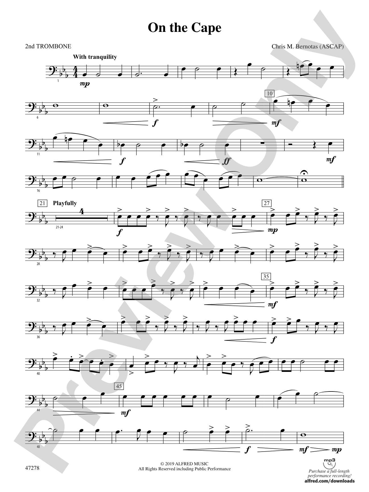 On the Cape: 2nd Trombone
