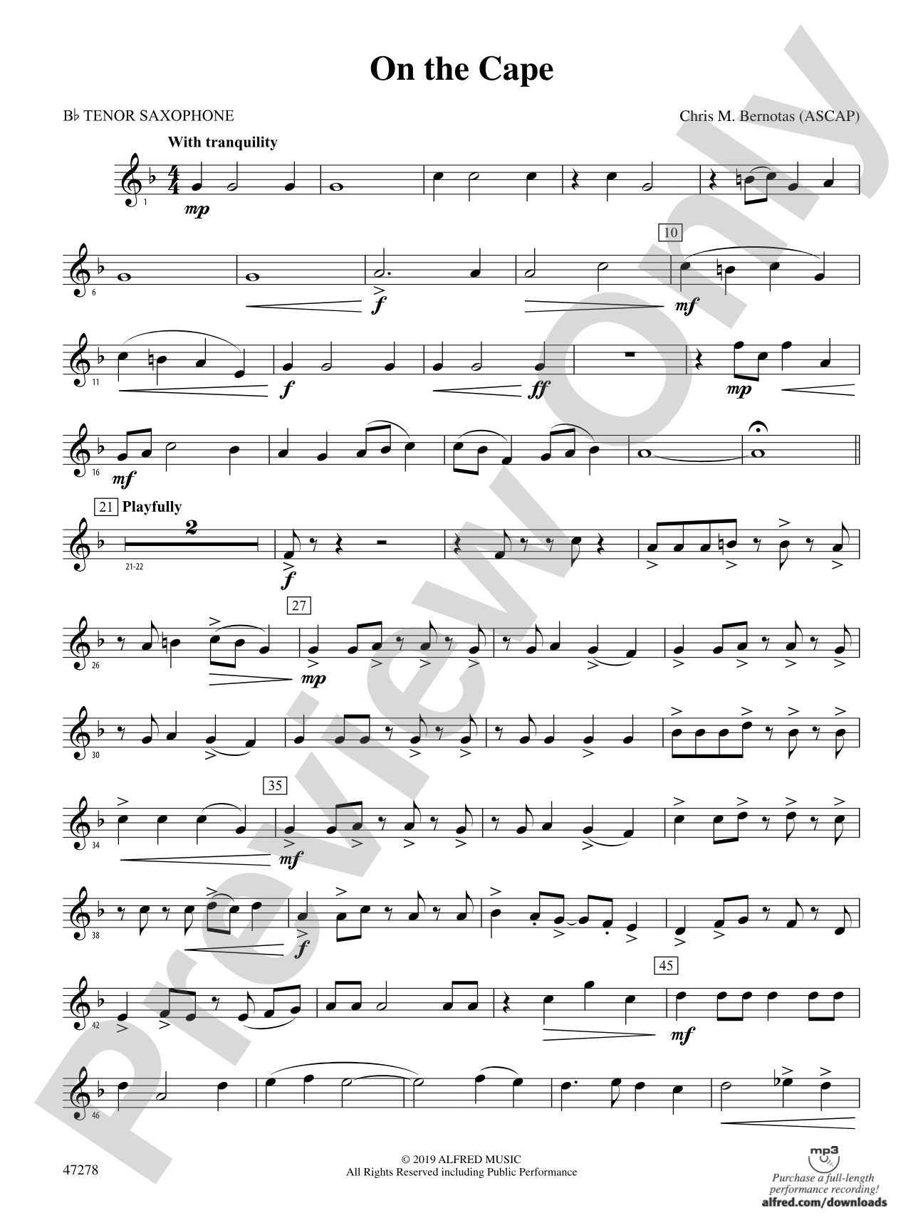 On the Cape: B-flat Tenor Saxophone