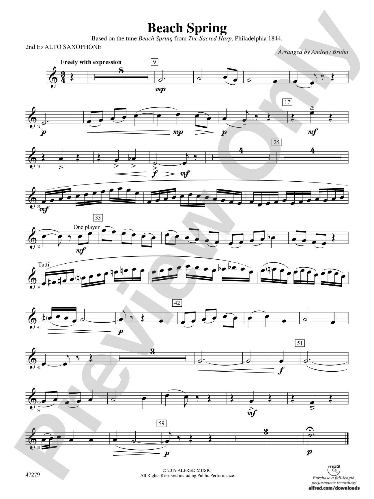 Beach Spring: 2nd E-flat Alto Saxophone