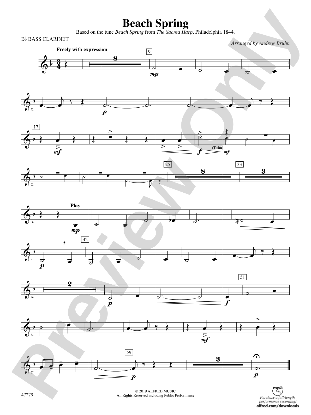 Beach Spring: B-flat Bass Clarinet