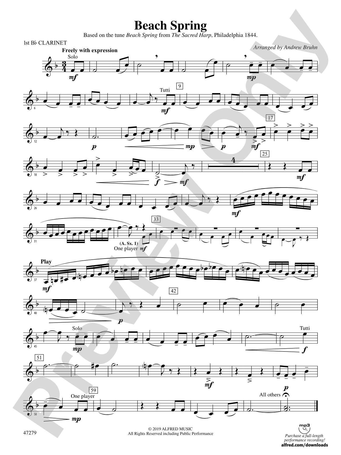 Beach Spring: 1st B-flat Clarinet