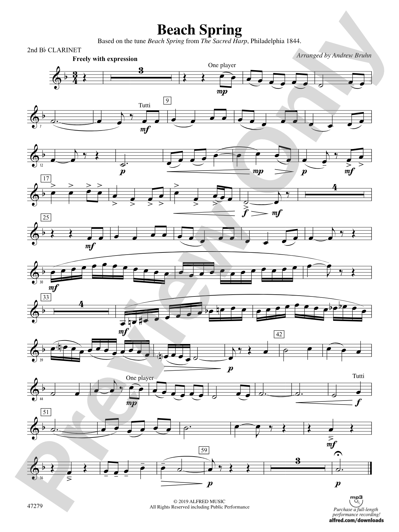 Beach Spring: 2nd B-flat Clarinet
