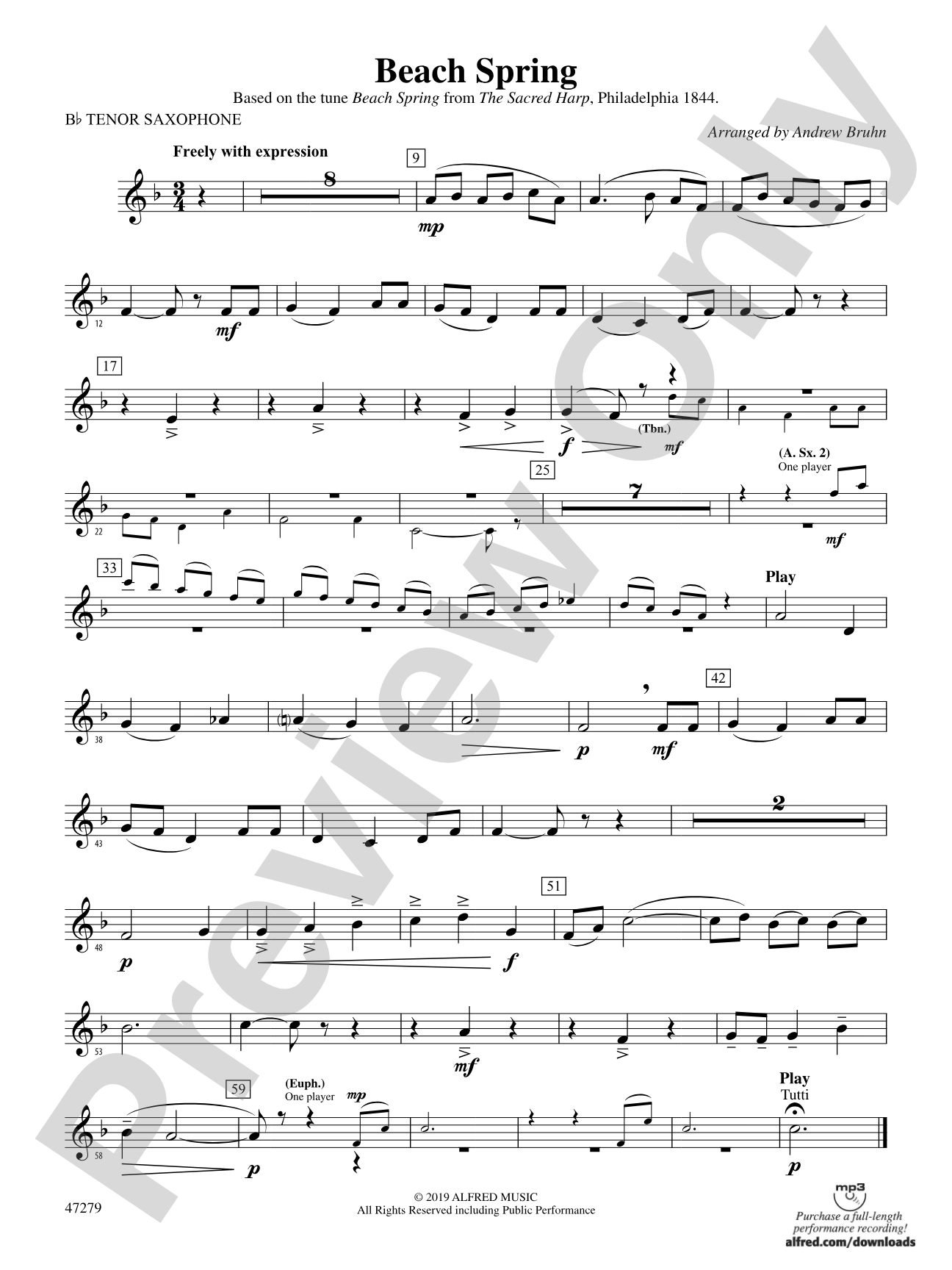 Beach Spring: B-flat Tenor Saxophone