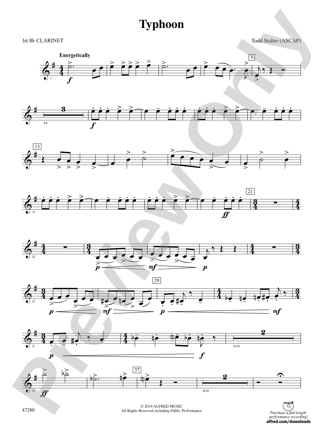 Typhoon: 1st B-flat Clarinet
