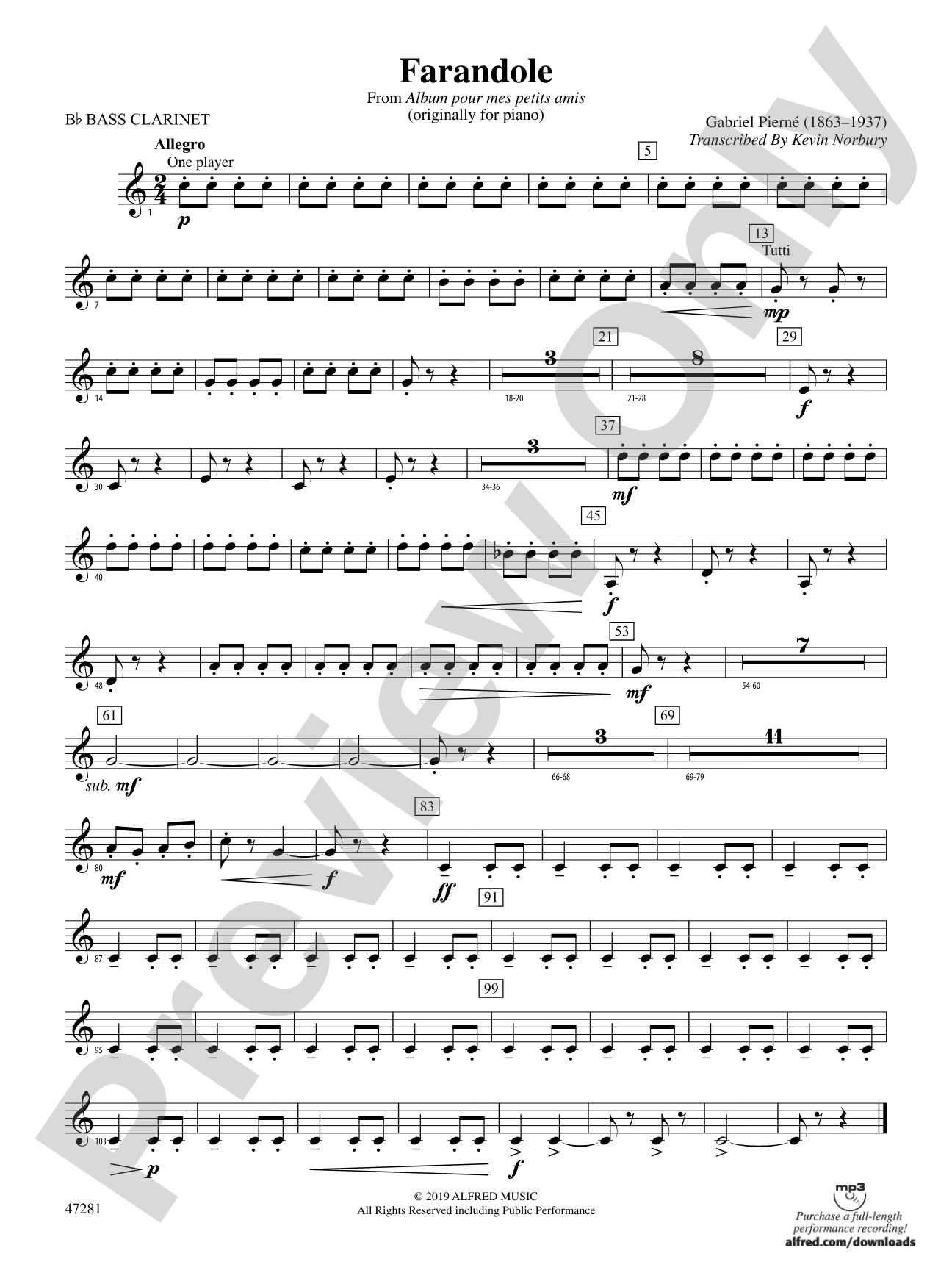 Farandole: B-flat Bass Clarinet