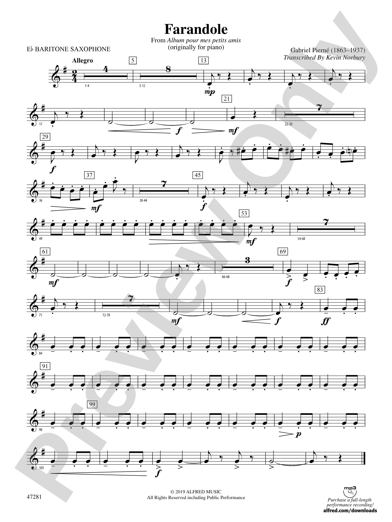 Farandole: E-flat Baritone Saxophone