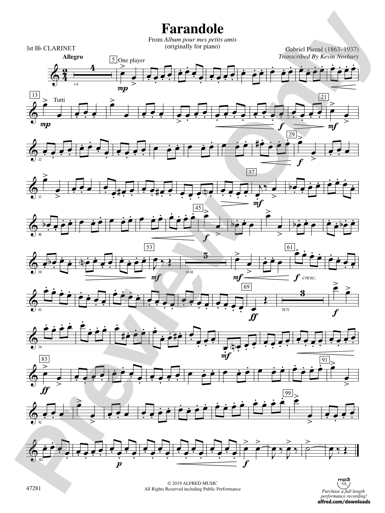 Farandole: 1st B-flat Clarinet