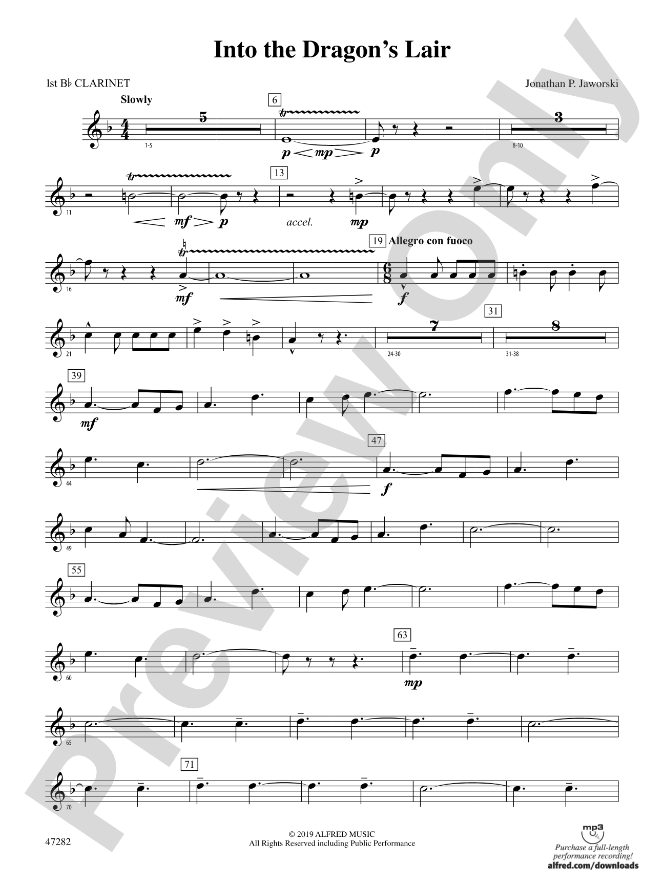 Into the Dragon's Lair: 1st B-flat Clarinet