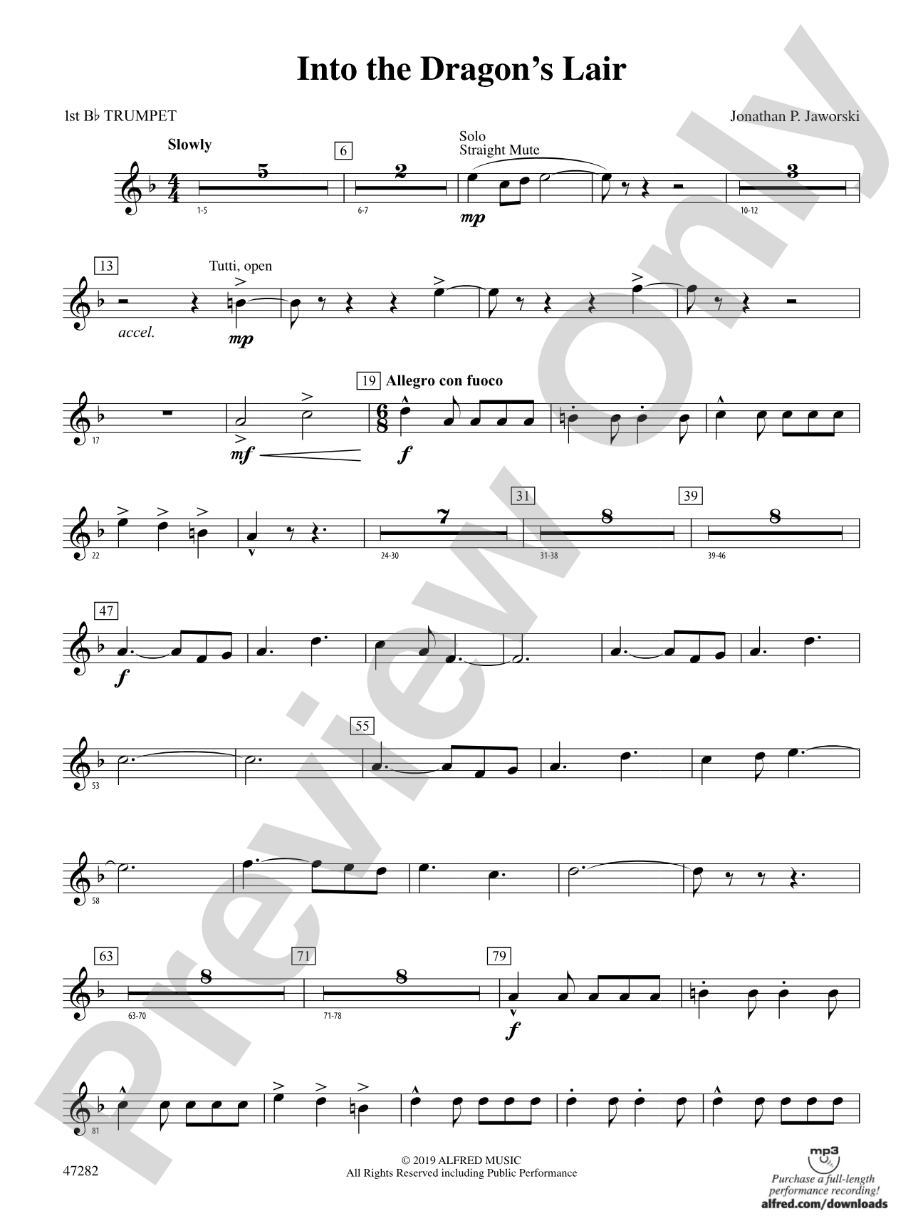 Into the Dragon's Lair: 1st B-flat Trumpet