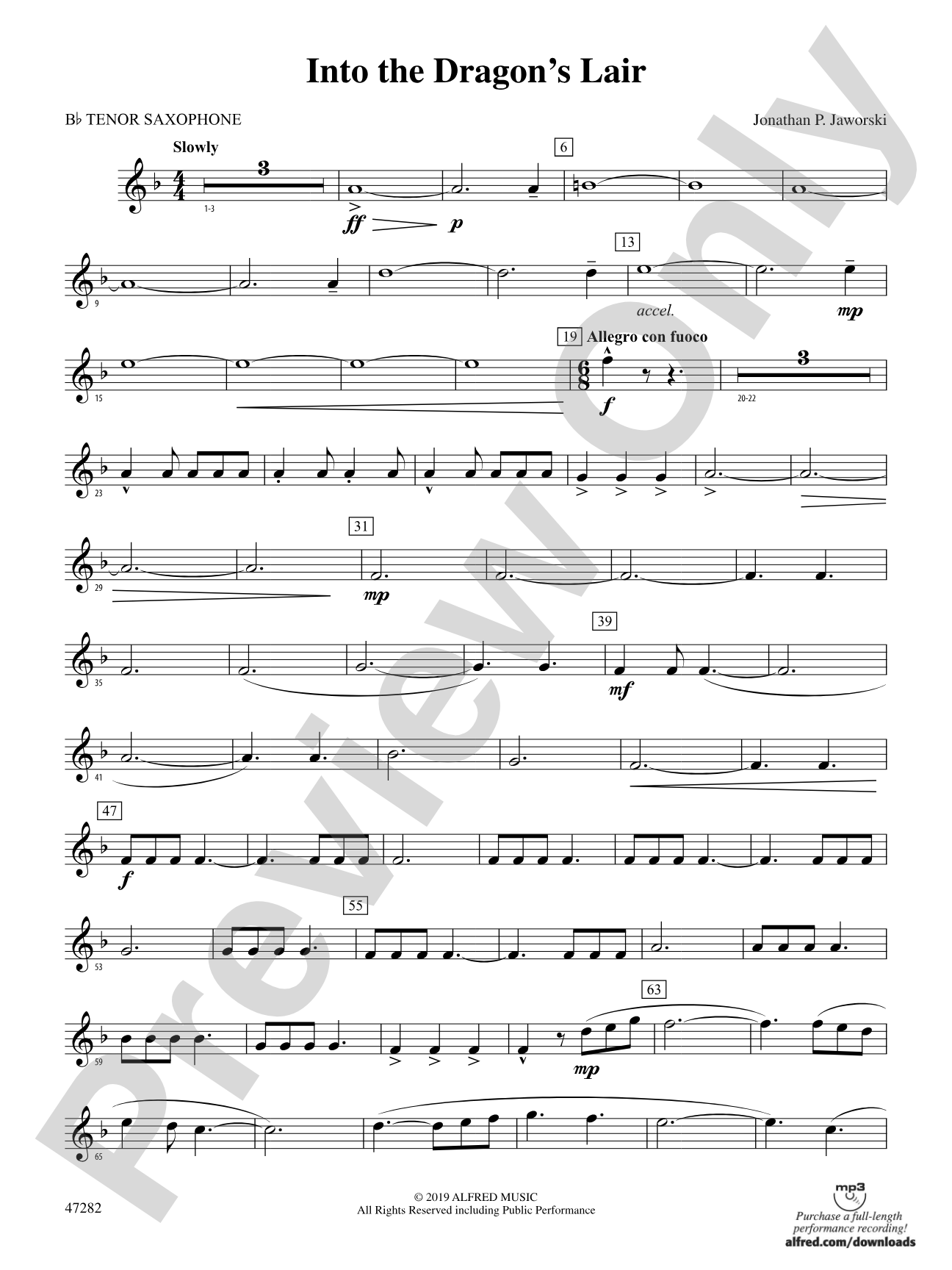 Into the Dragon's Lair: B-flat Tenor Saxophone