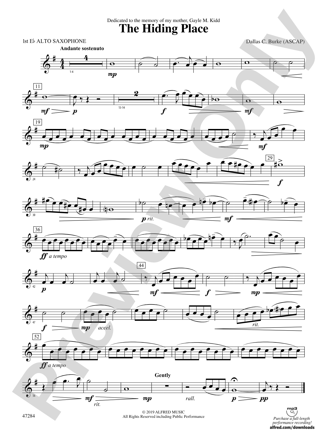 The Hiding Place: E-flat Alto Saxophone
