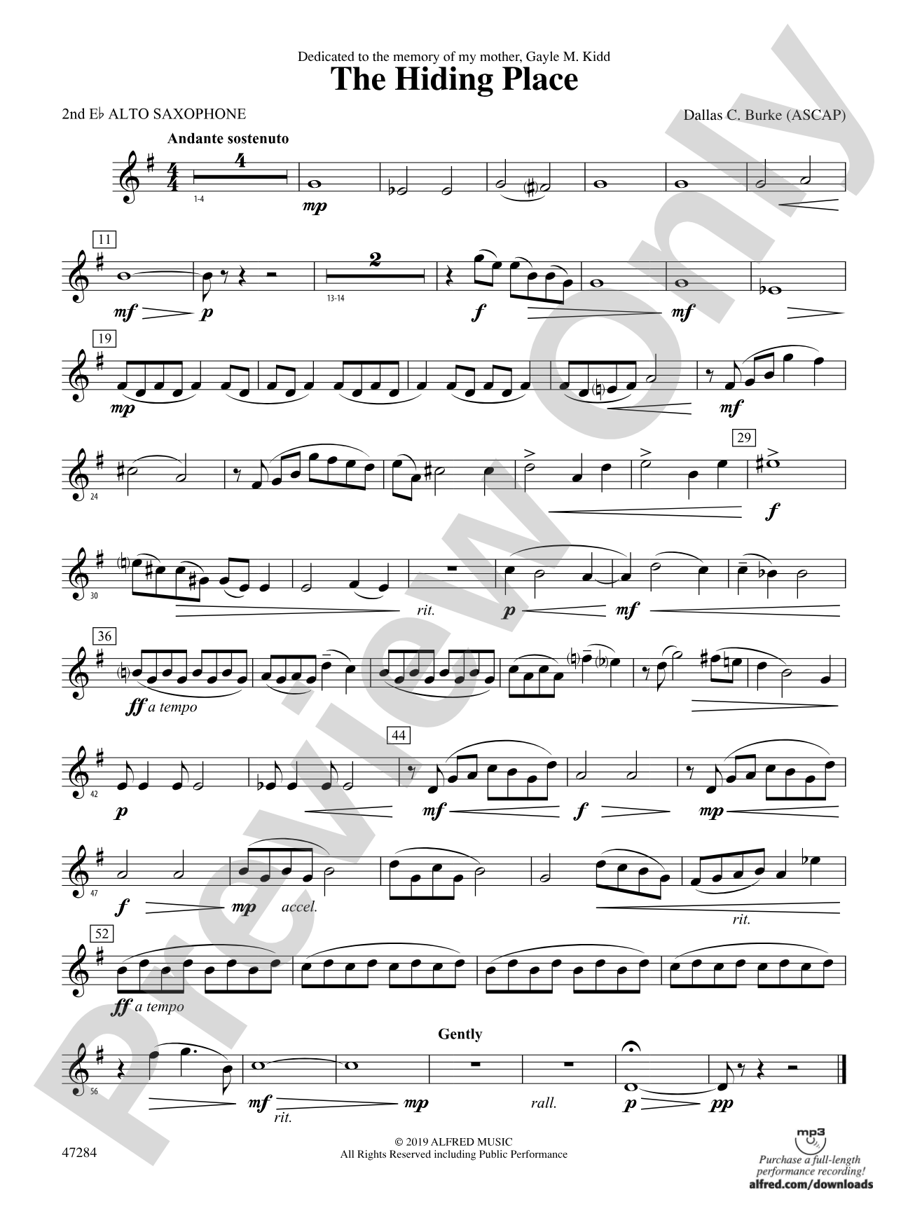 The Hiding Place: 2nd E-flat Alto Saxophone