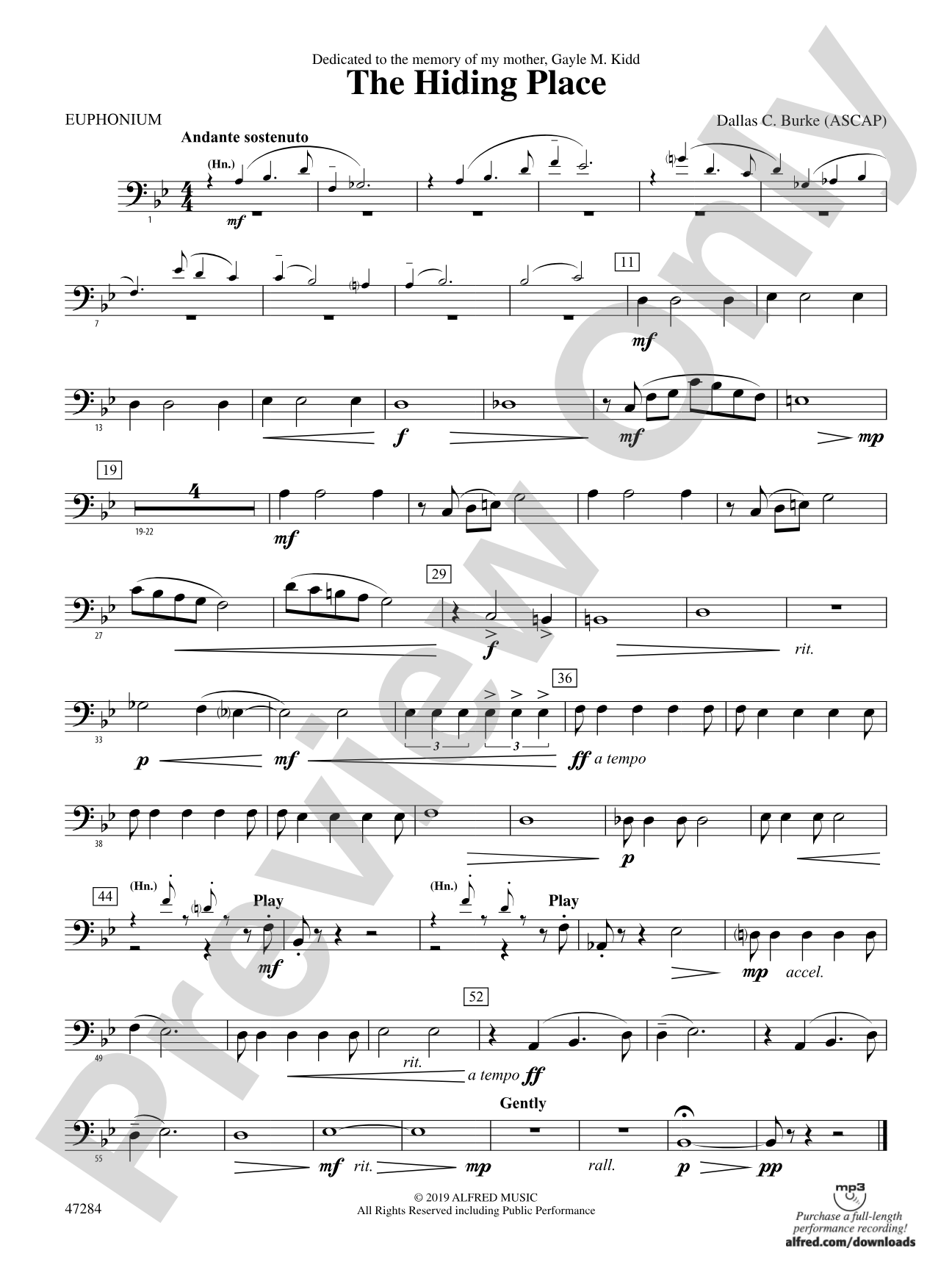 The Hiding Place: Baritone B.C.