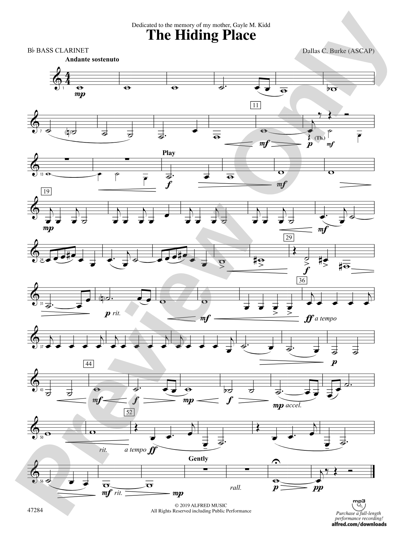 The Hiding Place: B-flat Bass Clarinet
