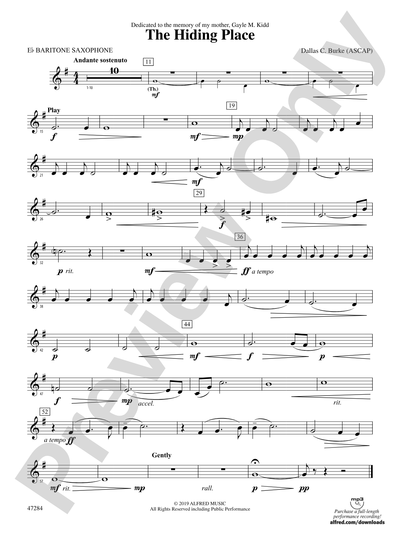 The Hiding Place: E-flat Baritone Saxophone