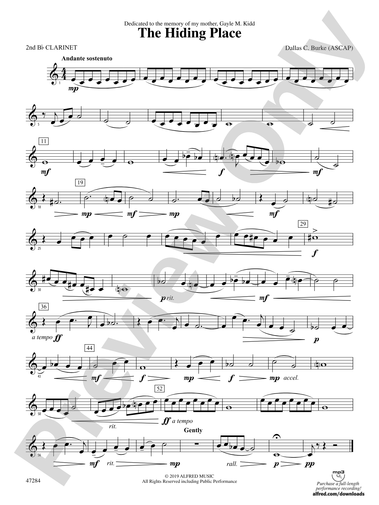 The Hiding Place: 2nd B-flat Clarinet