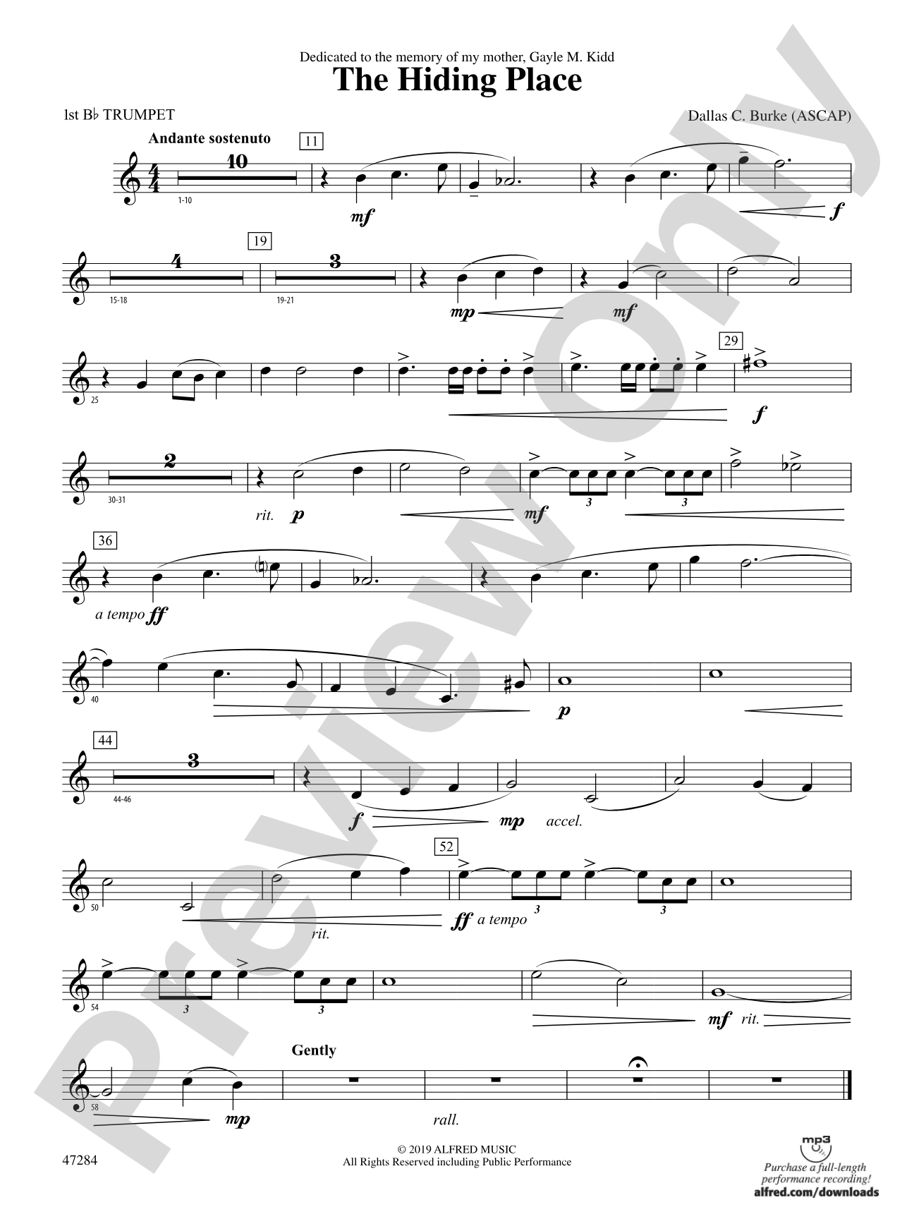 The Hiding Place: 1st B-flat Trumpet