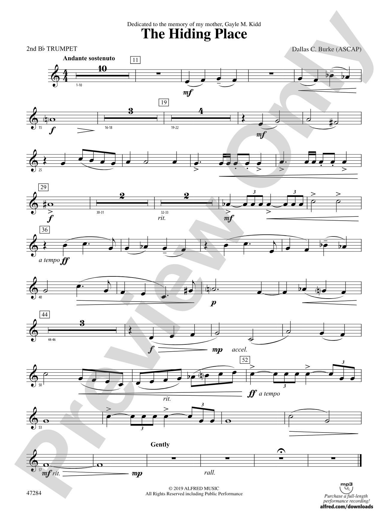 The Hiding Place: 2nd B-flat Trumpet