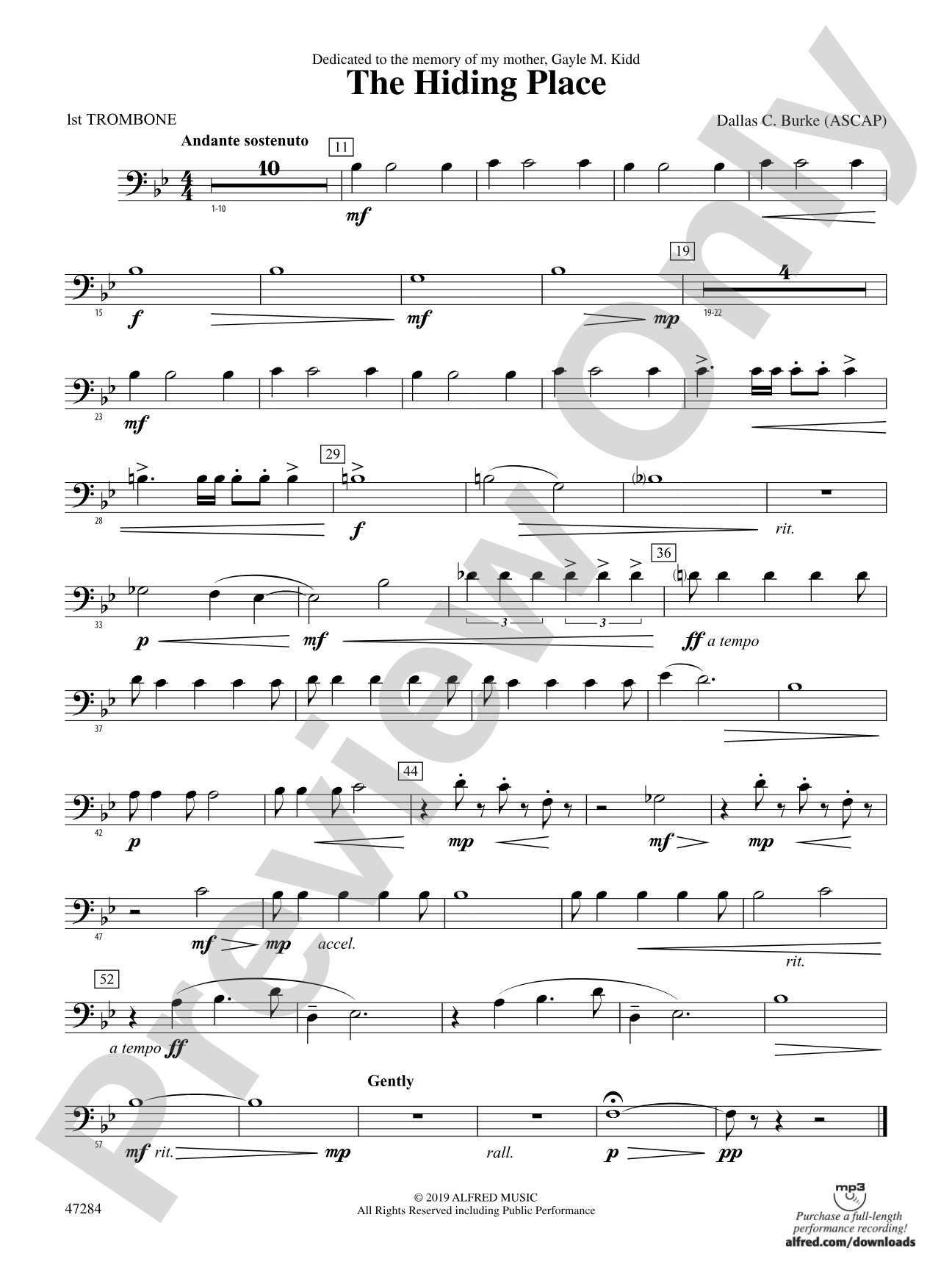 The Hiding Place: 1st Trombone