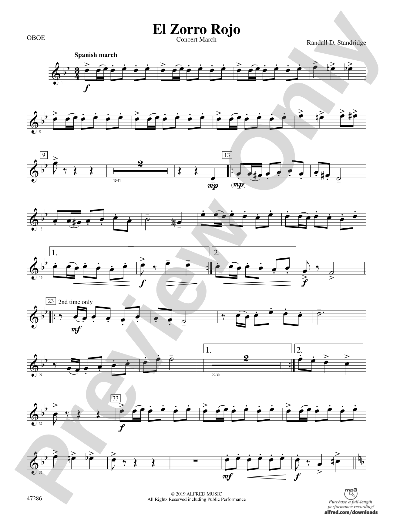 El Zorro Rojo: Oboe
