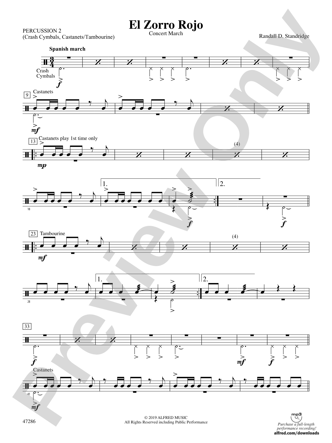 El Zorro Rojo: 2nd Percussion