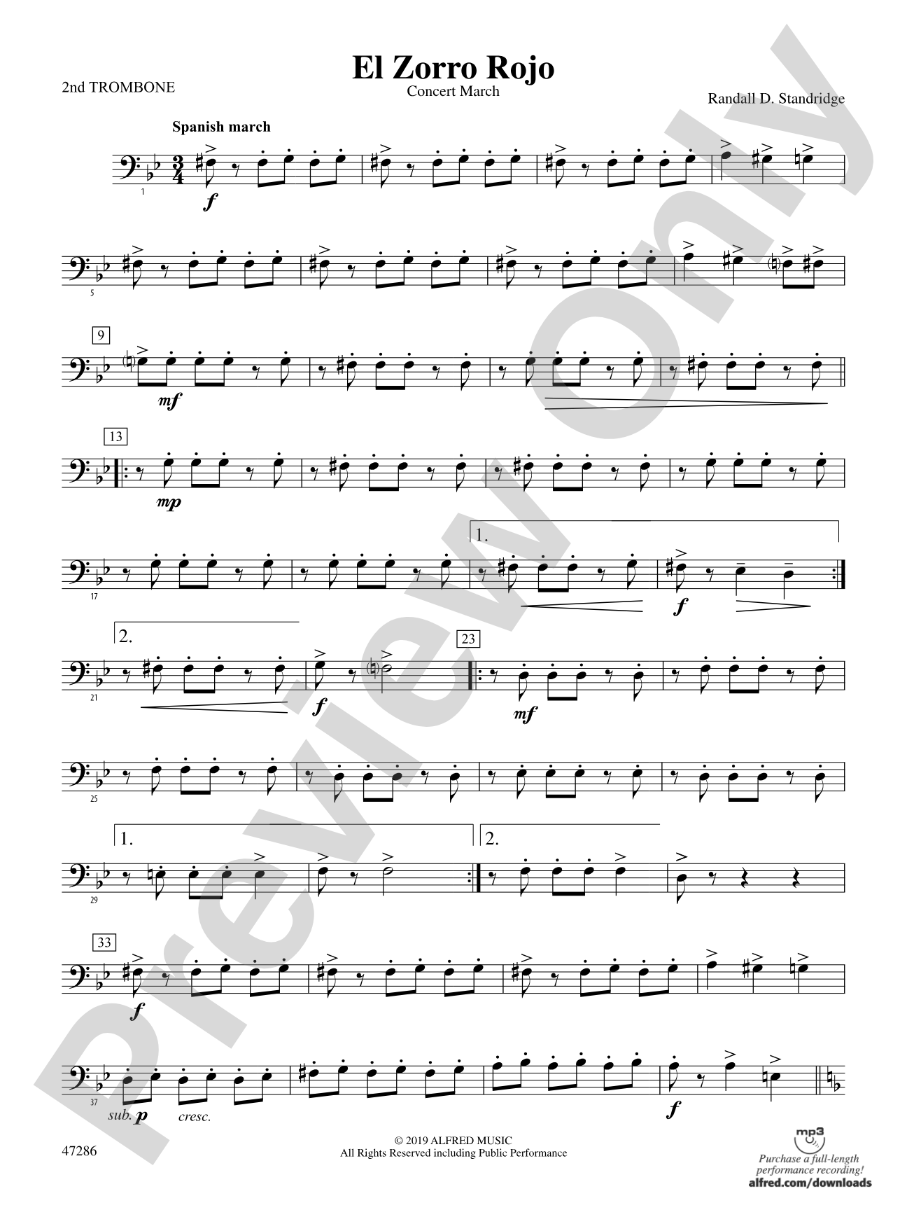 El Zorro Rojo: 2nd Trombone