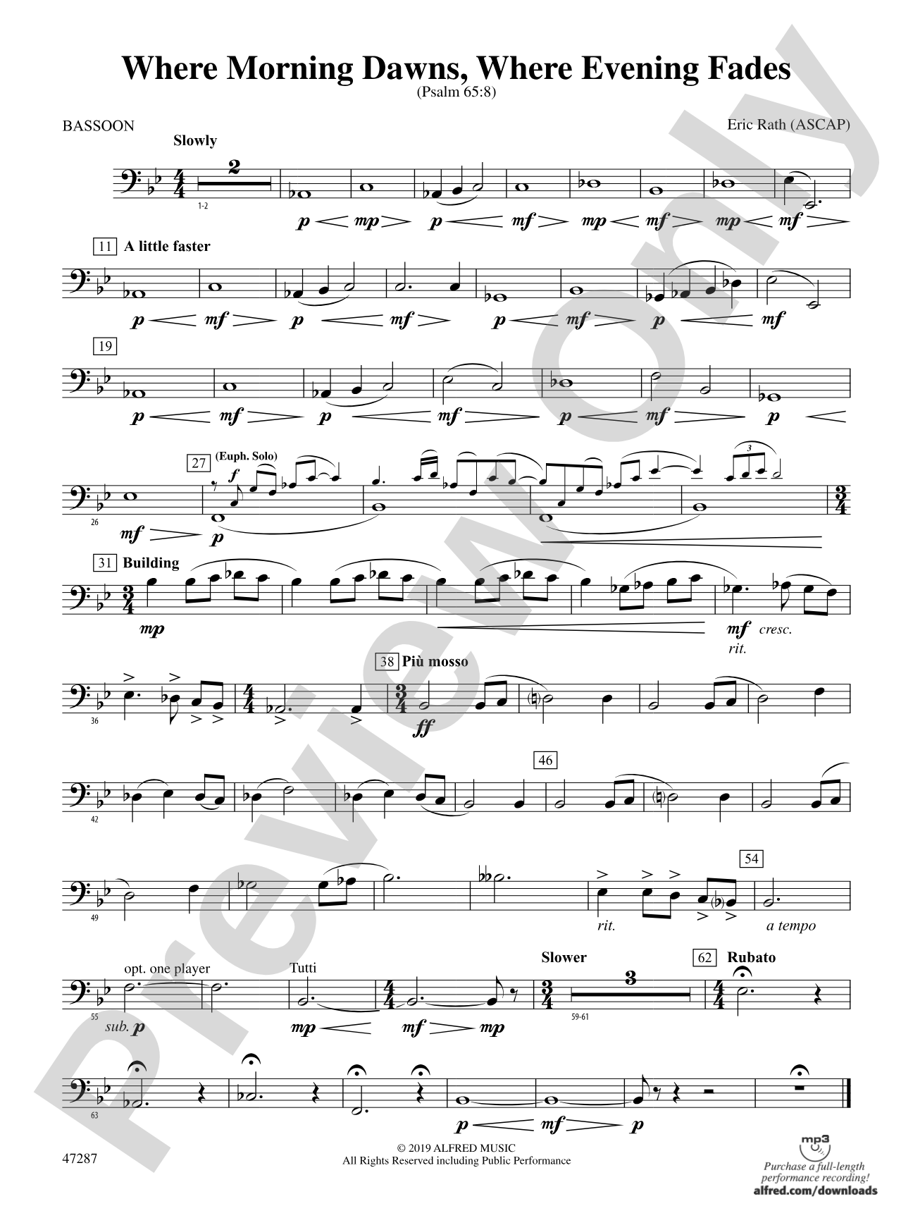 Where Morning Dawns, Where Evening Fades: Bassoon