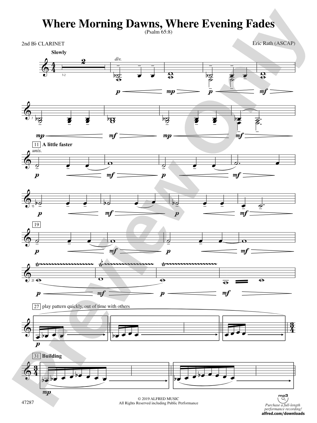 Where Morning Dawns, Where Evening Fades: 2nd B-flat Clarinet