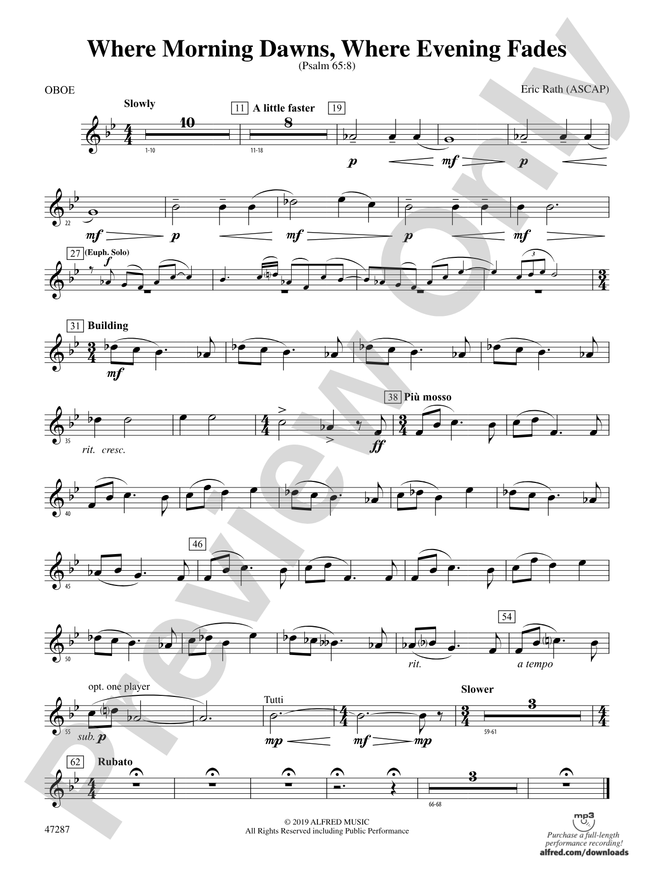 Where Morning Dawns, Where Evening Fades: Oboe