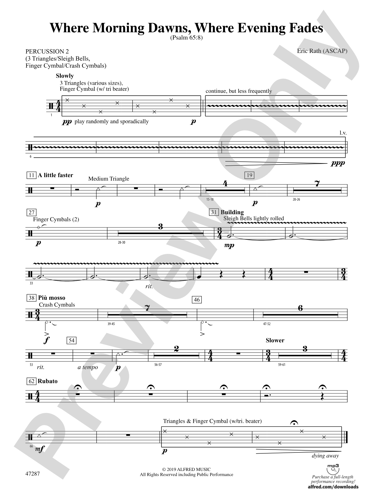 Where Morning Dawns, Where Evening Fades: 2nd Percussion