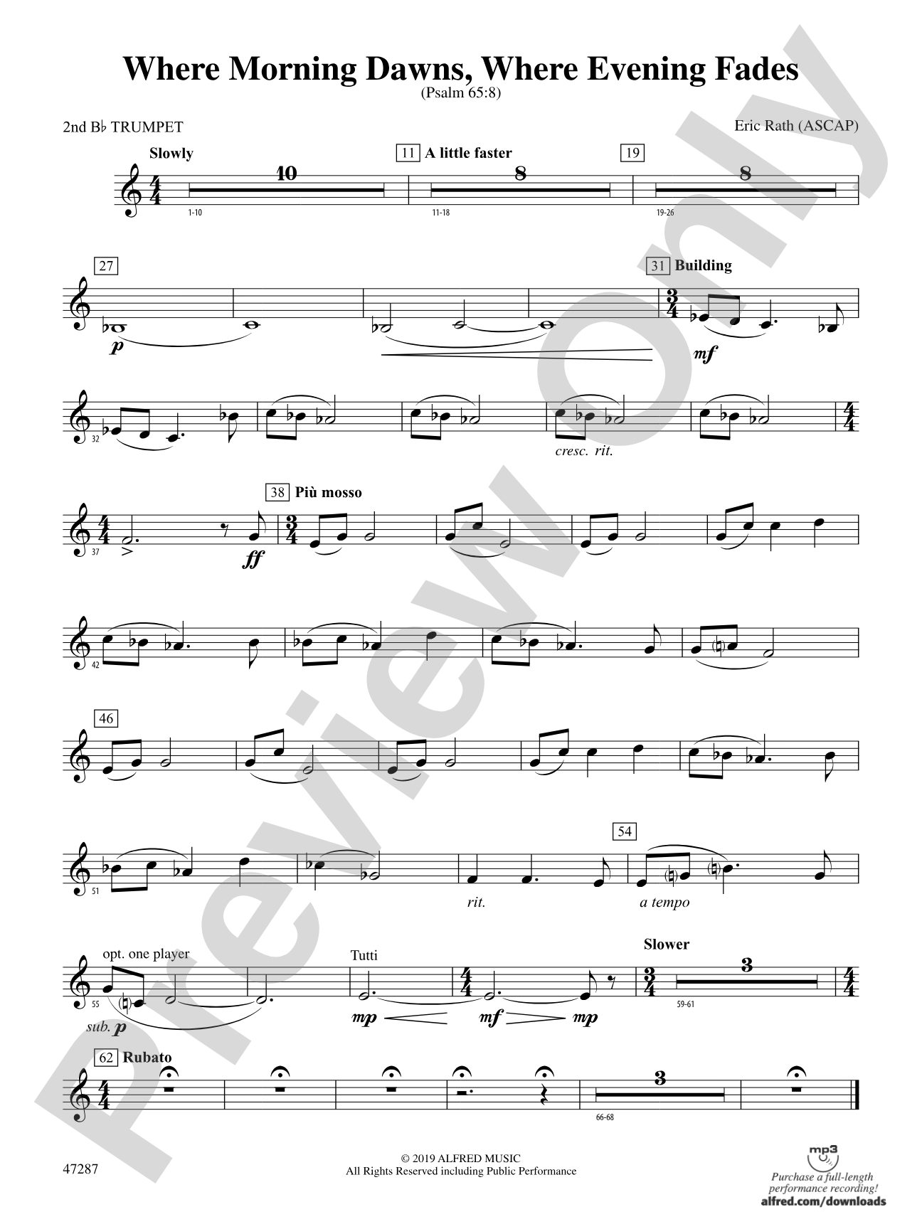 Where Morning Dawns, Where Evening Fades: 2nd B-flat Trumpet