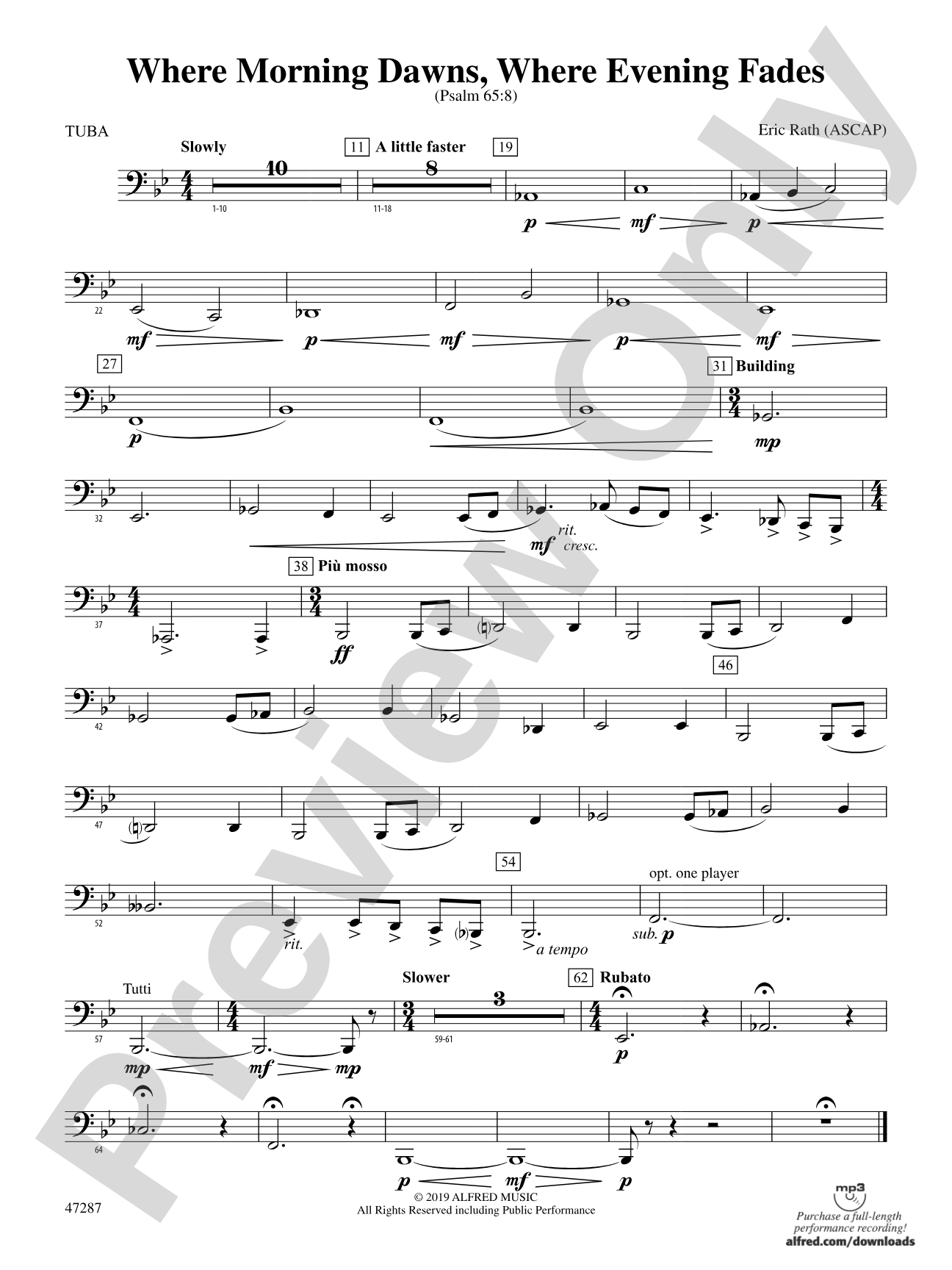 Where Morning Dawns, Where Evening Fades: Tuba