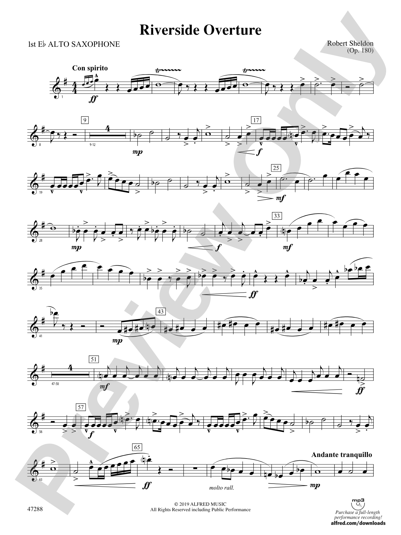 Riverside Overture: E-flat Alto Saxophone