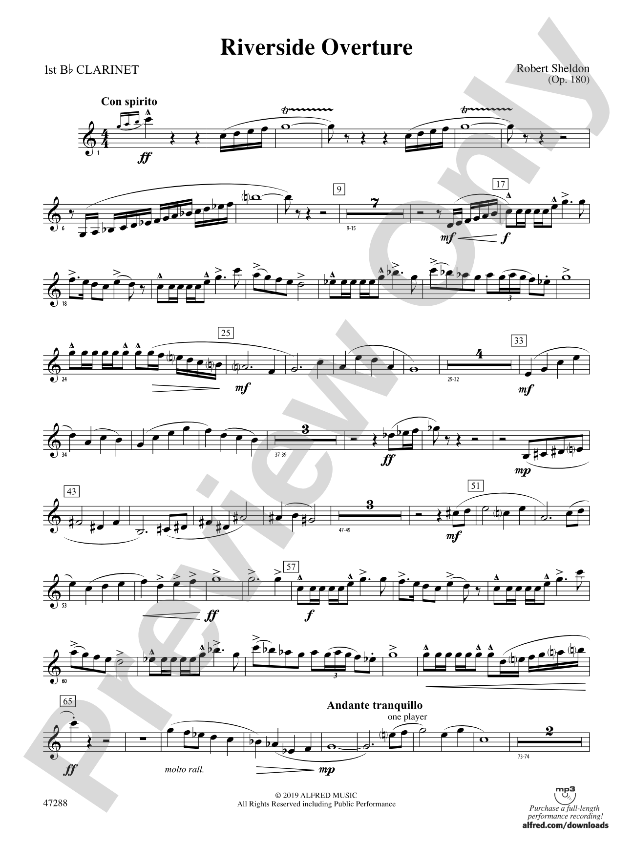 Riverside Overture: 1st B-flat Clarinet